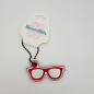 Preview: Kleiner Anhänger Brille #4 silber/rot
